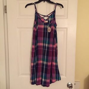 NWT Plaid Crossback Swing Dress